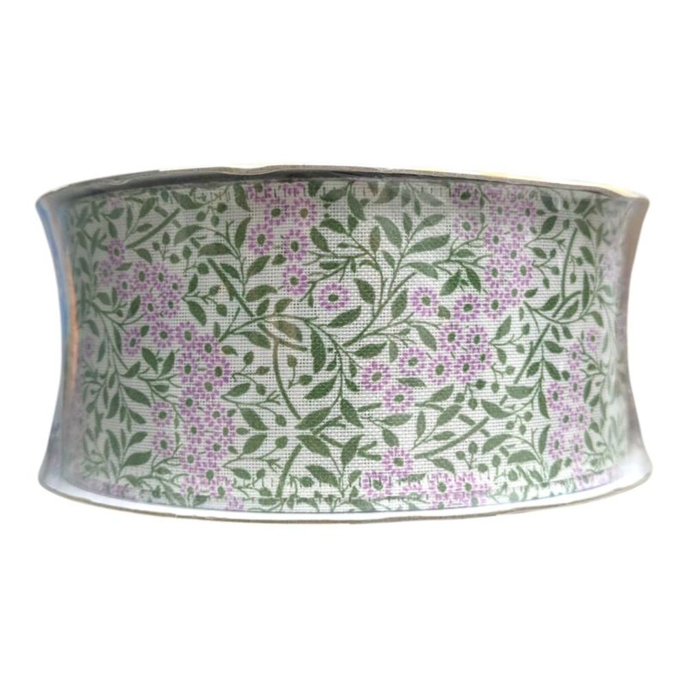 Member's Mark Premium Wired Edge Spring Ribbon, 2.5in x50Yds - Purple Flowers